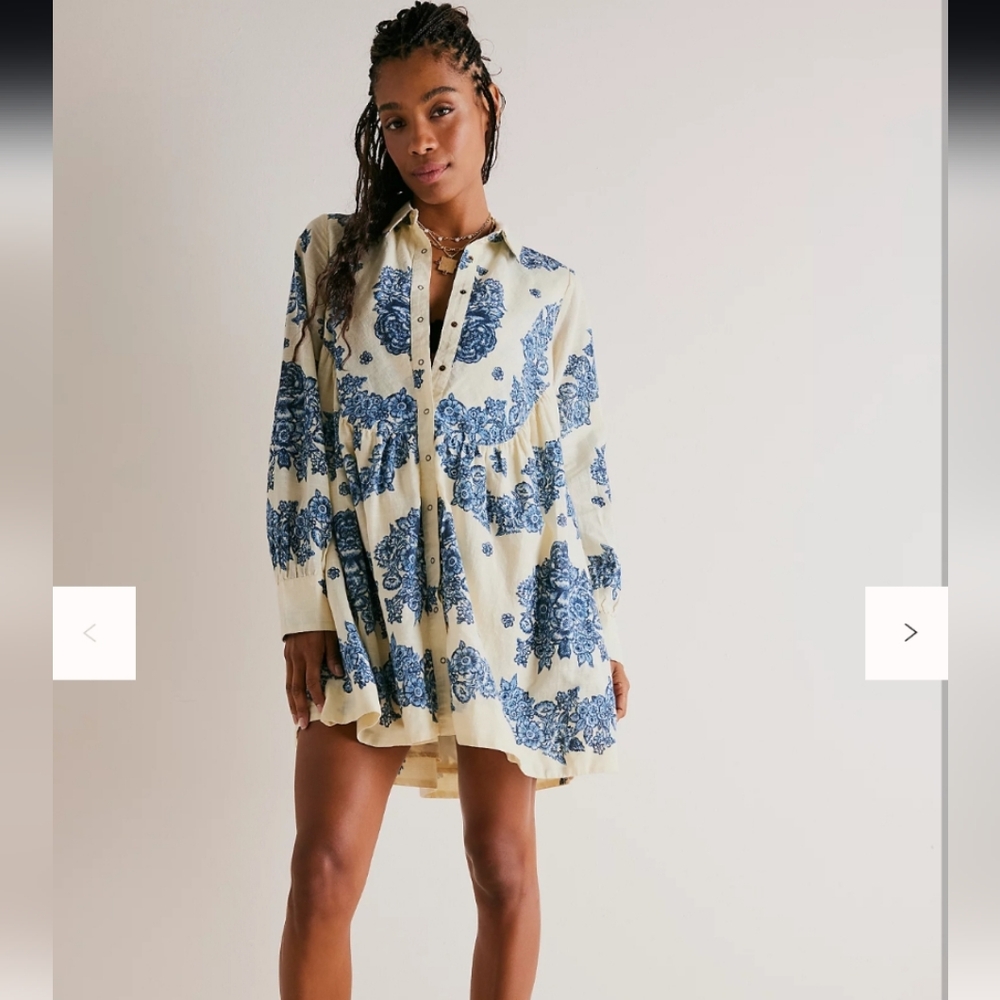 Free People Smell The Roses Mini Dress